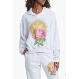 Boys Lie Room to Grow Oversized Cotton Interlock Graphic Hoodie White Women's OS